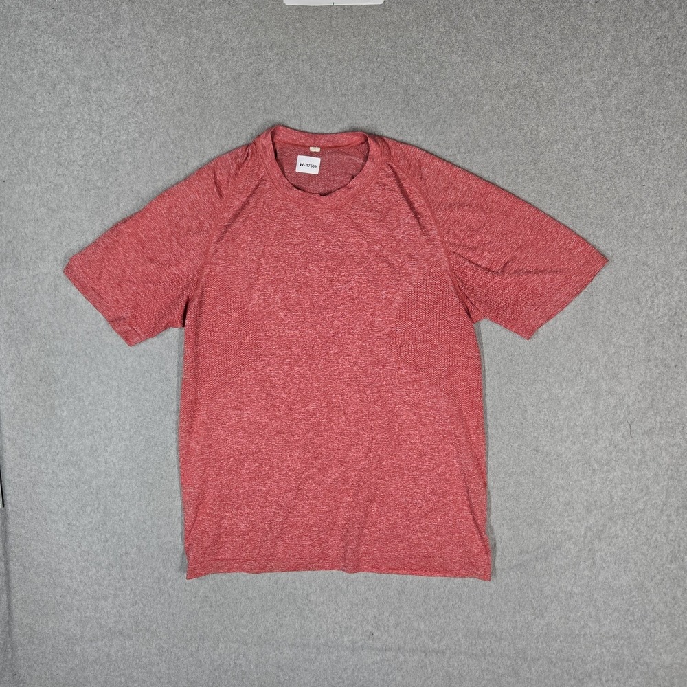 Lululemon Women Shirt L Red Metal Vent Crew Neck Pullover Short Sleeve